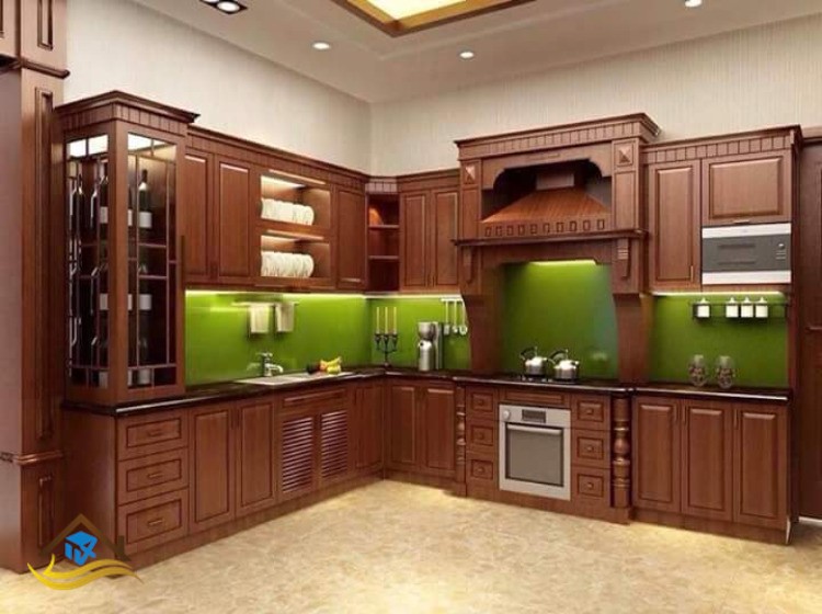 TỦ BẾP GỖ XOAN ĐÀO - NC22